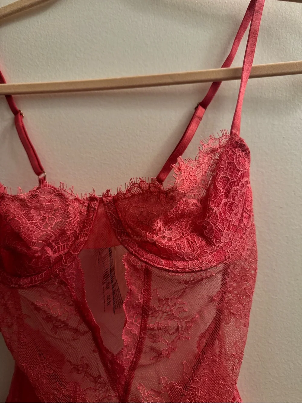 NWT Victoria's Secret Red Lace Plunge Teddy
